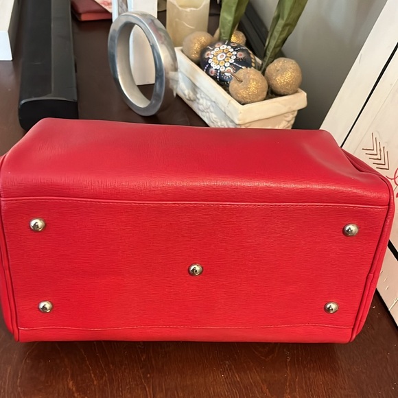 Authentic New Furla Elena Medium Leather Satchel Bag and Wallet in Ruby Red EUC - Picture 12 of 16
